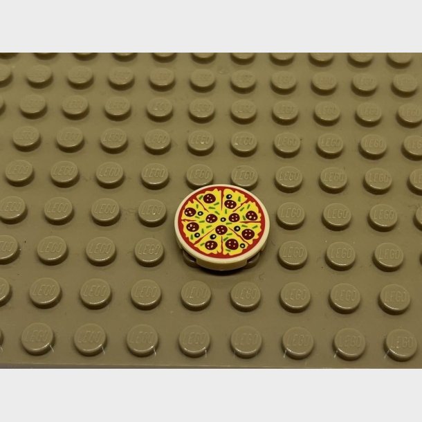 Tile 2x2 rund Pizza. Lego nr 14769pb160