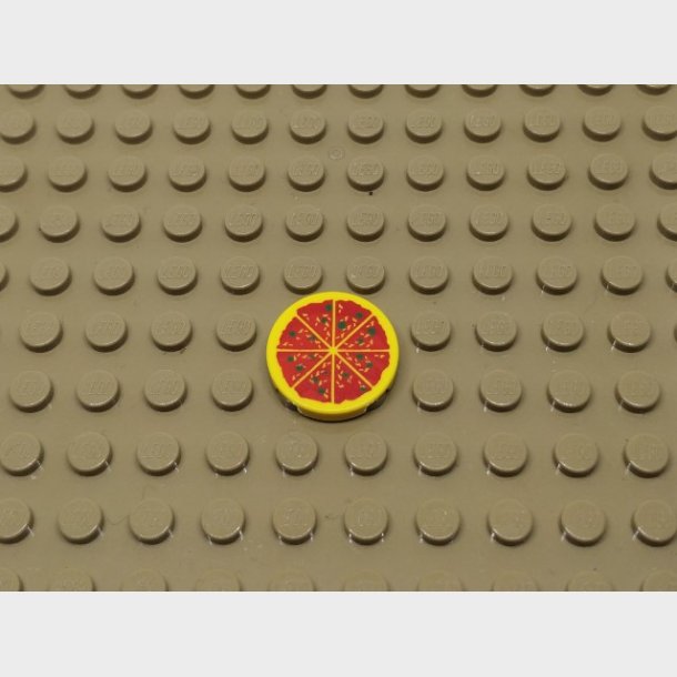 Tile rund 2x2 Pizza Madvarer. Lego 4150p02