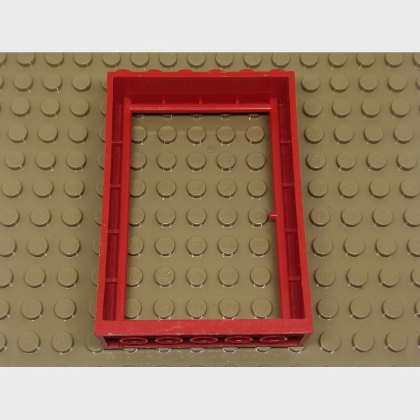 Fabuland Dør ramme 2x6H7. Rød. Lego 4071 - Døre - genbrugsklodser.dk
